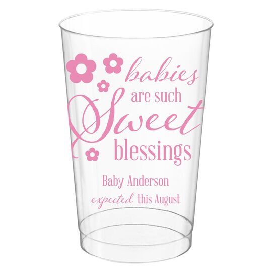 Sweet Blessings Clear Plastic Cups